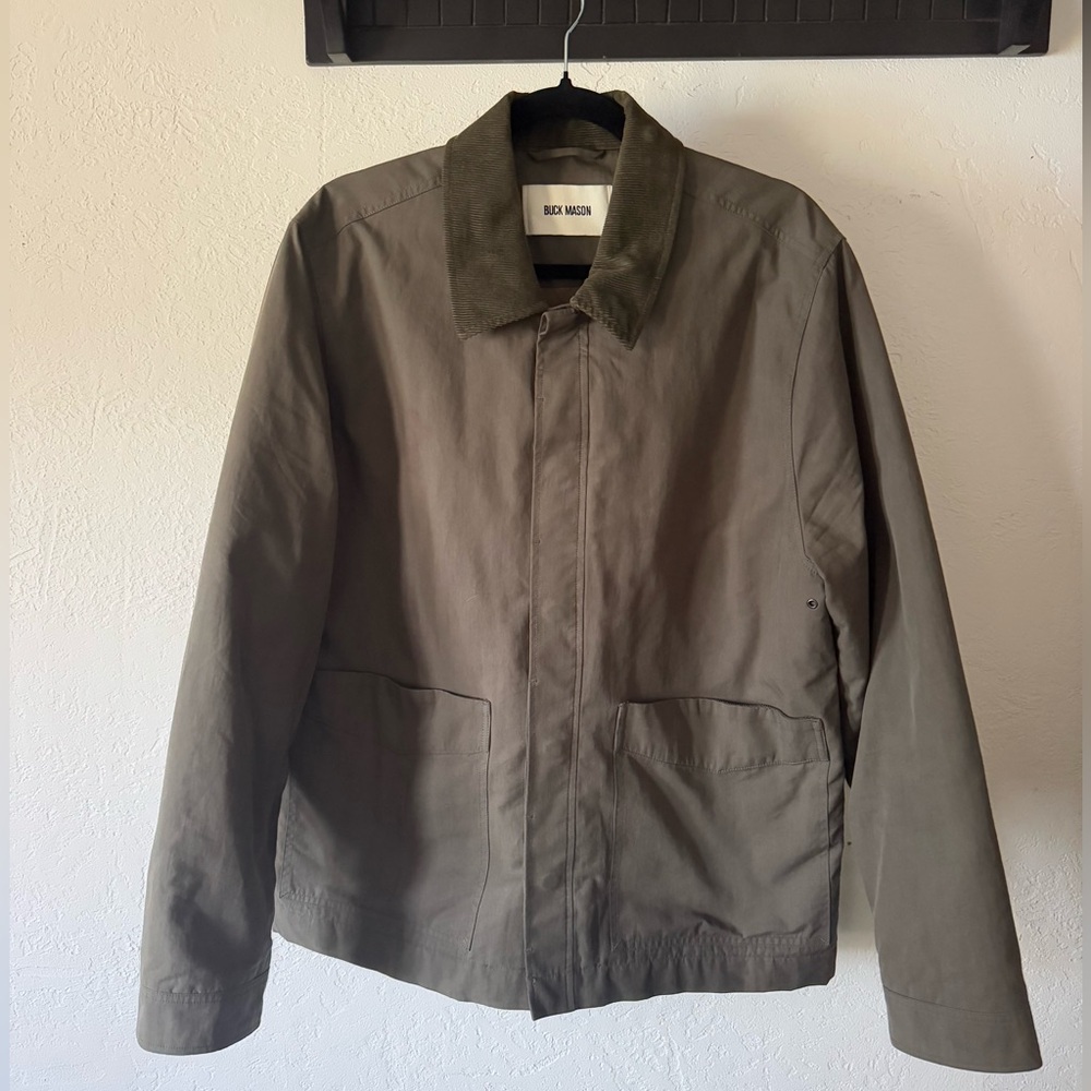 Buck Mason Olive Green Quilted Coaches League Jacket L